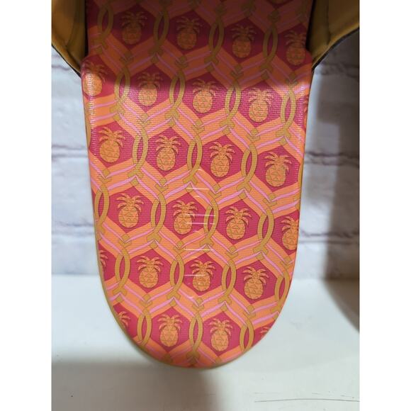 Adidas Farm Rio Adilette Platform Slides Sz 8 Victory Gold Tomato Red Pineapple - Picture 3 of 11